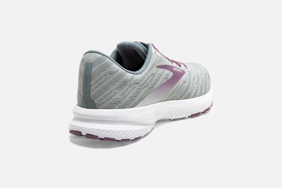 Brooks Launch 7 Road Running Shoes Womens - Grey/Purple - BUSTP-7943